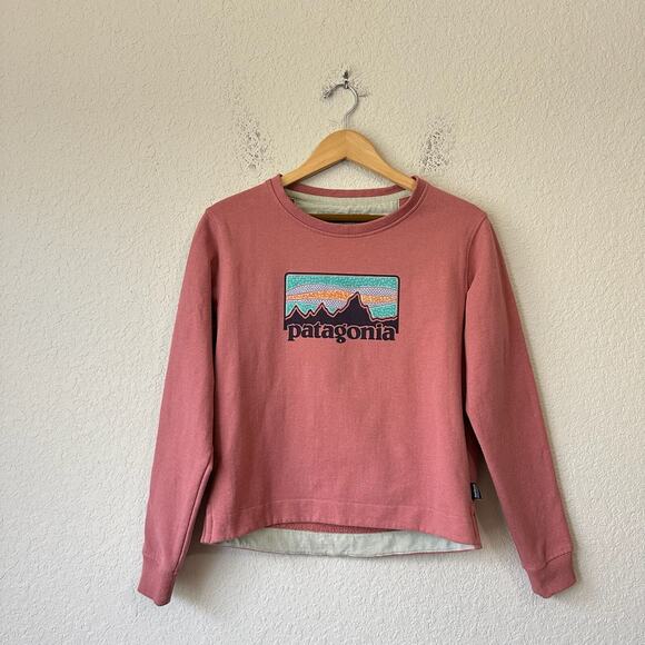 PATAGONIA Solar Rays 73 Uprisal Crew Sweatshirt Dusty Rose Pullover - Picture 1 of 9